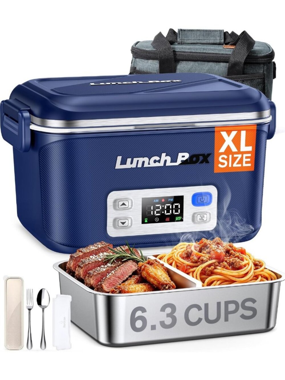 Rechargeable Cordless Electric Lunch Box, 1.5L, 27000mAh, Portable & Stylish